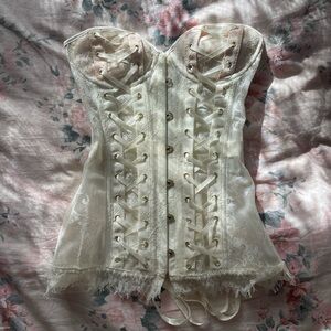 Cream and Gold Lace Corset